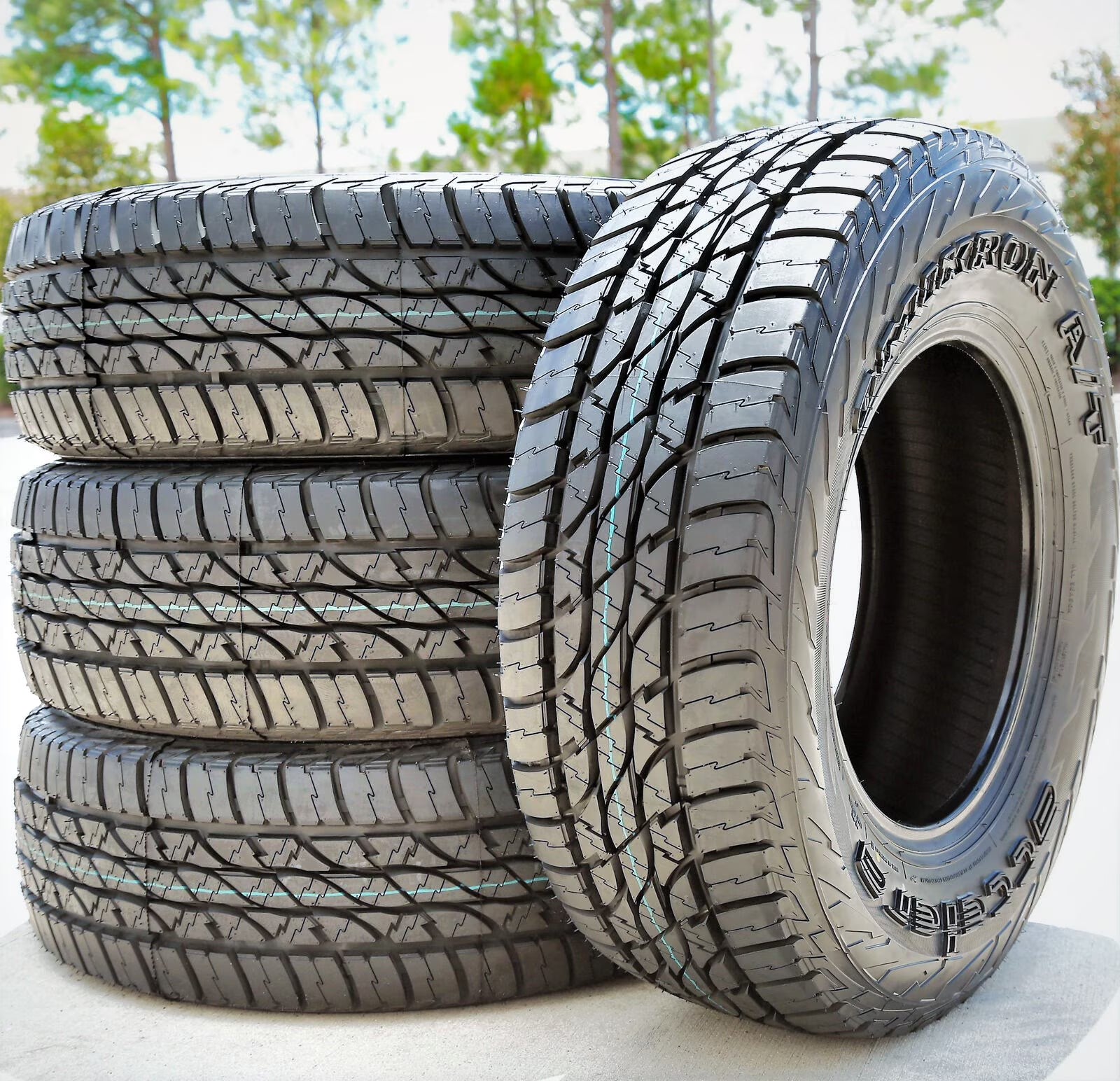Set of 4 (FOUR) Accelera Omikron A/T LT 235/85R16 120/116Q E (10 Ply) AT All Terrain Tires Fits: 2004 Ford F-250 Super Duty King Ranch, 1999-2003 Ford F-250 Super Duty Lariat
