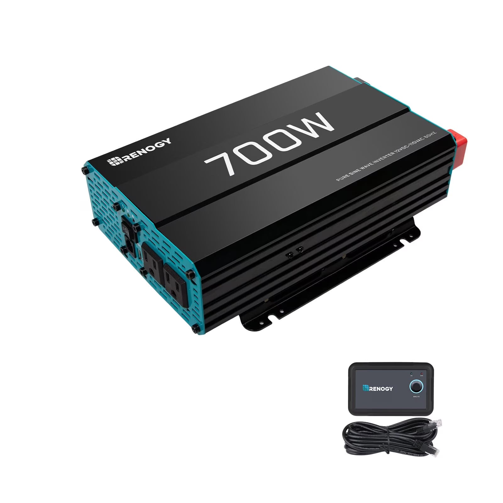 Renogy 700W 12V Pure Sine Wave Inverter, Power Inverter DC 12V to AC 120V, High-Efficiency, Remote Control