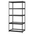 Edsal 36¡åW x 18¡åD x 72¡åH Five-Shelf Heavy-Duty Steel Shelving Unit. Black