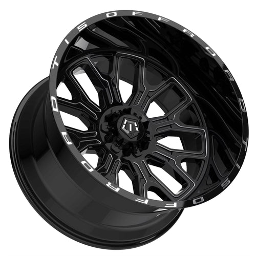 1 TIS 26x14 6X135 / 6X5.50 -76 560BM Gloss Black W/Milled Accents & Lip Logo Wheel Rim