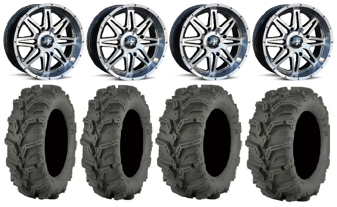 MSA Dark Tint Vibe 14  UTV Wheels 27  Mud Lite XTR Tires Polaris RZR XP 1000 / PRO XP / Ranger XP 900/1000
