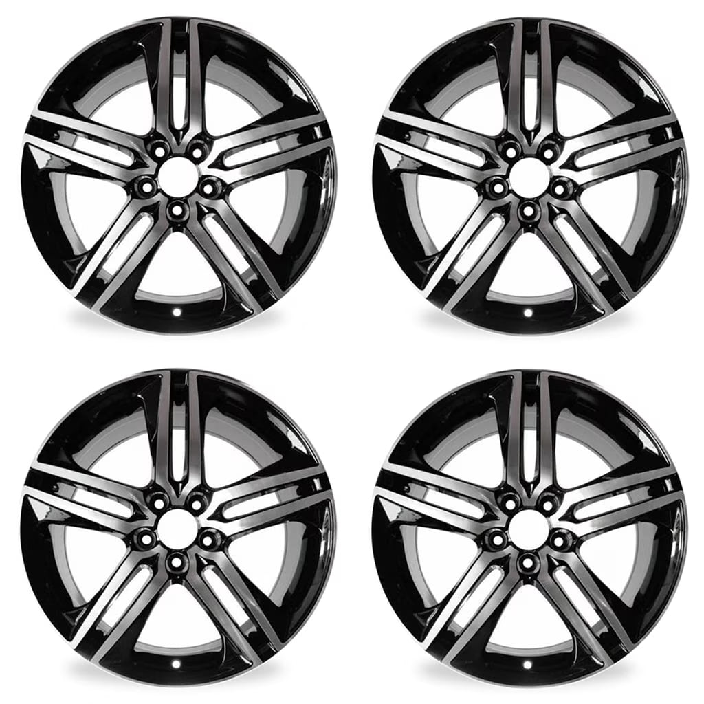 19  Set of 4 19x8 5 spoke Alloy Wheels for HONDA ACCORD 2016 2017 Machined Black OEM Quality Replacement Rim
