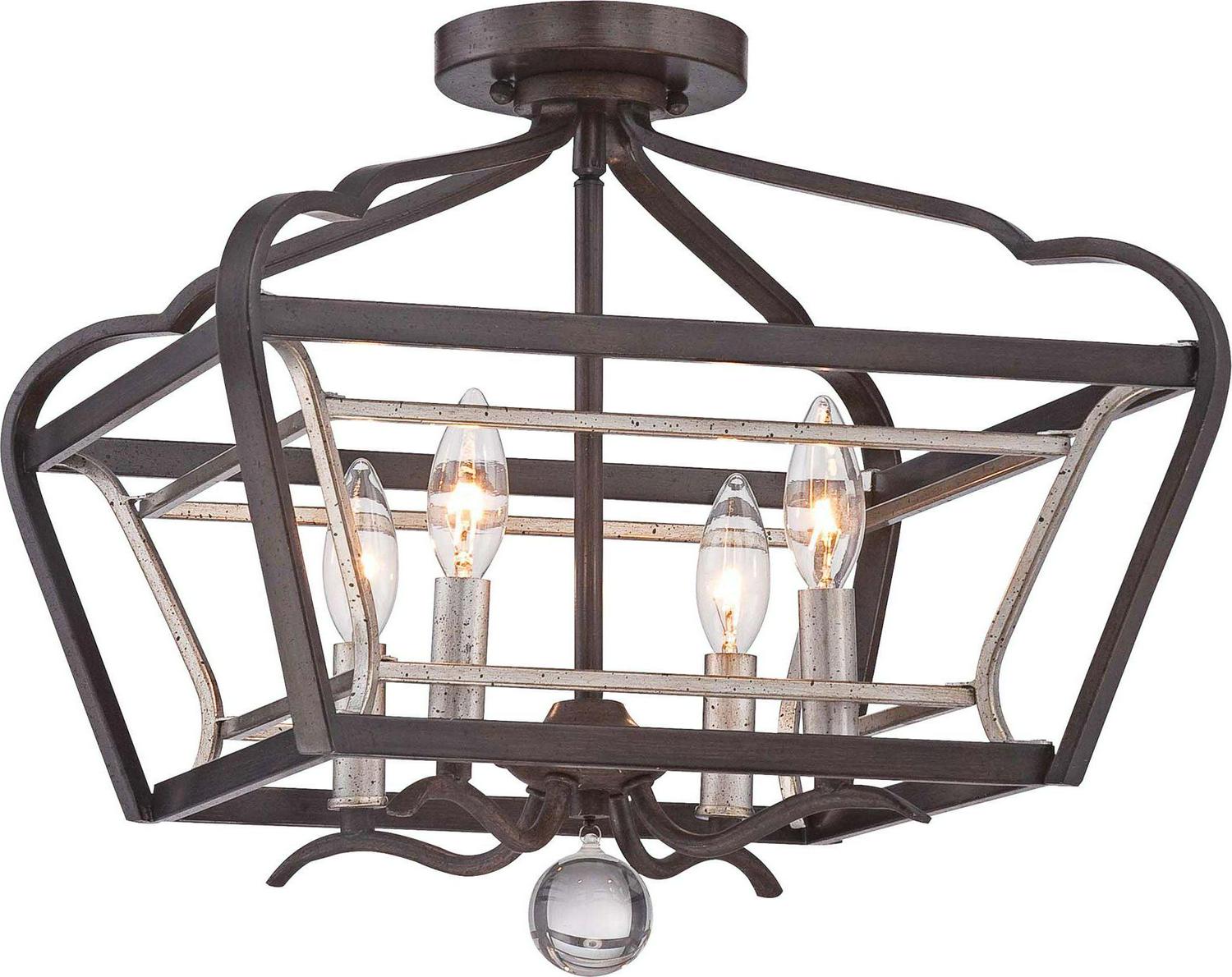 4 Light Semi-Flush Mount In Transitional Style 15.75 Inches Tall By 16 Inches Wide Minka Lavery 4347-593
