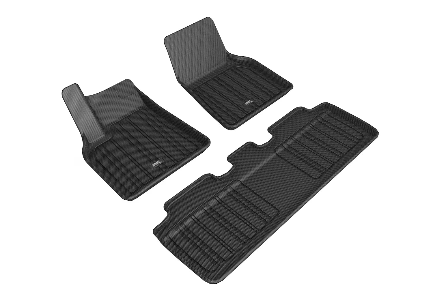 3D MAXpider Custom Fit Elitect Floor Mat (Black) Compatible with Tesla Model Y 5-Seat 2021-2025 - Full Set
