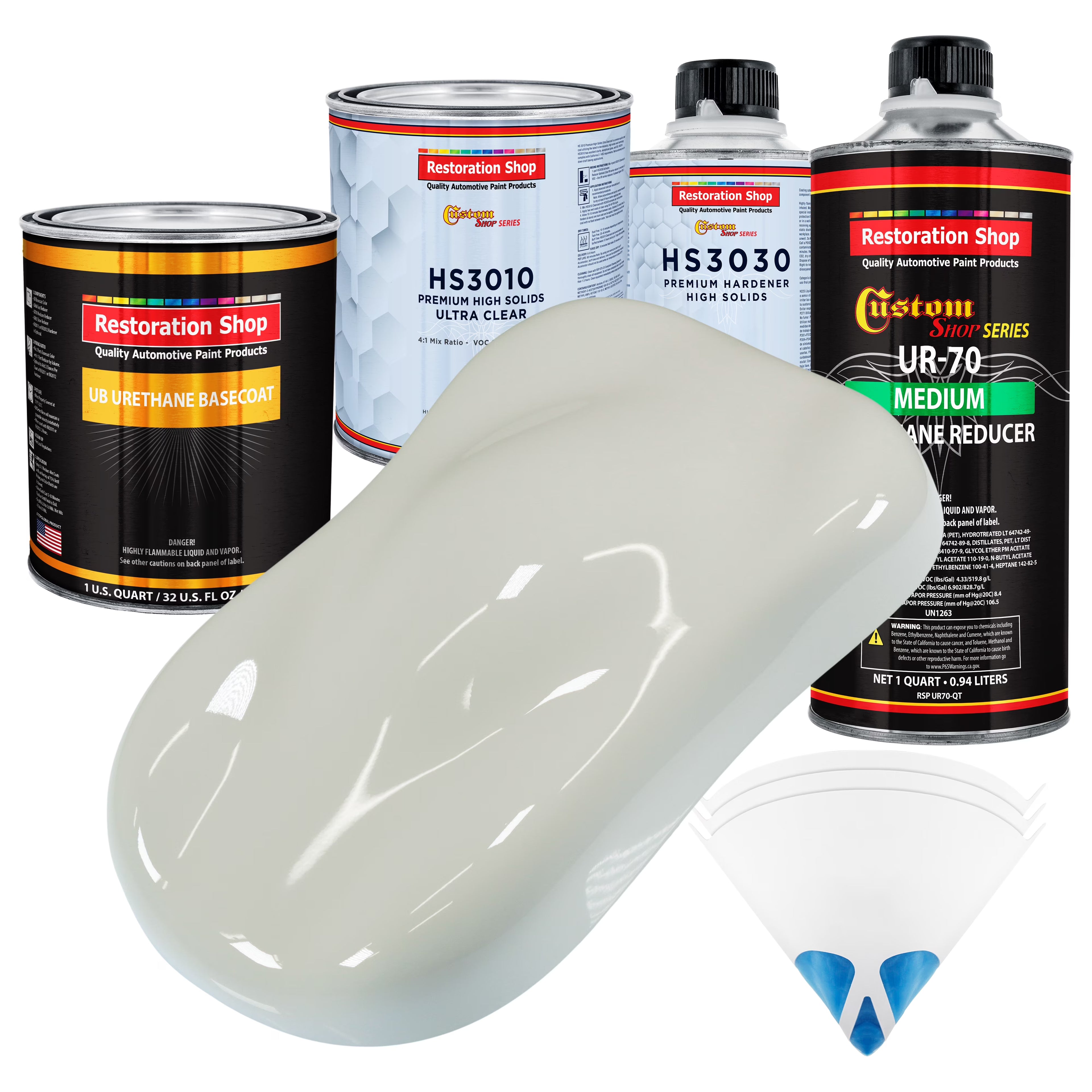 Arctic White Premium Quart URETHANE BASECOAT CLEARCOAT Car Auto Body Paint Kit