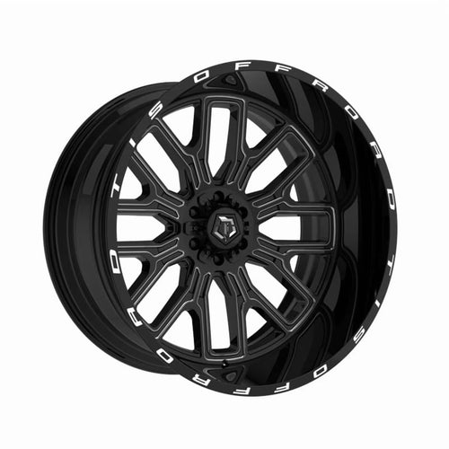 1 X TIS 560BM 20X12 5X5.50/5X150 110.2 Hub -44 Offset Black Wheel Rim