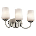 3 Light Bath Vanity Approved For Damp Locations With Transitional Inspirations 11 Inches Tall By 21 Inches Wide-Brushed Nickel Finish-Led Lamping