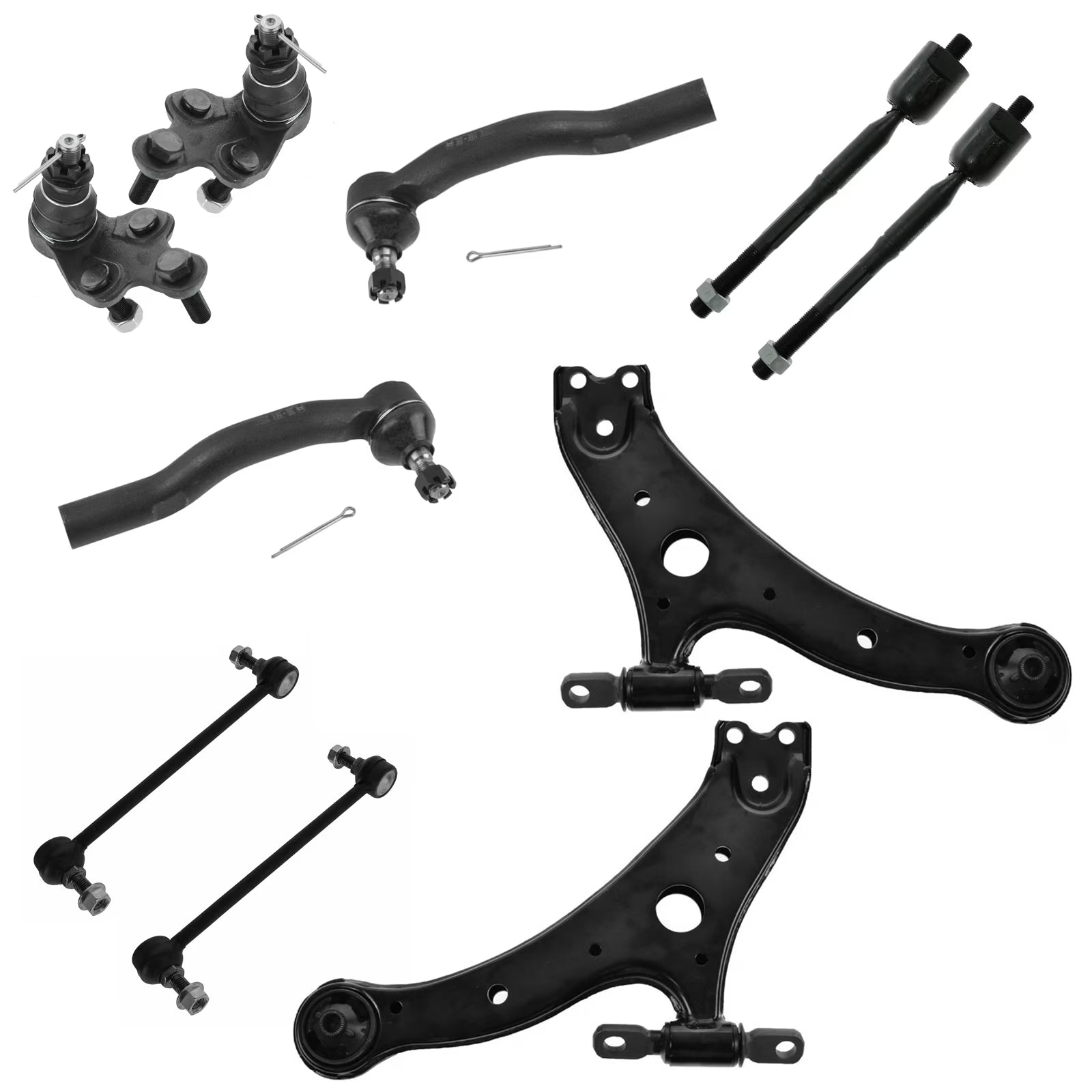 TRQ 10pc Steering Suspension Kit Control Arms Ball Joints Tie Rods End Links PSA59243 Fits select: 2004-2006 TOYOTA CAMRY, 2004-2006 LEXUS ES