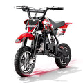 QEASET 49CC Dirt Bike, Gas Powered Mini Bike, Red