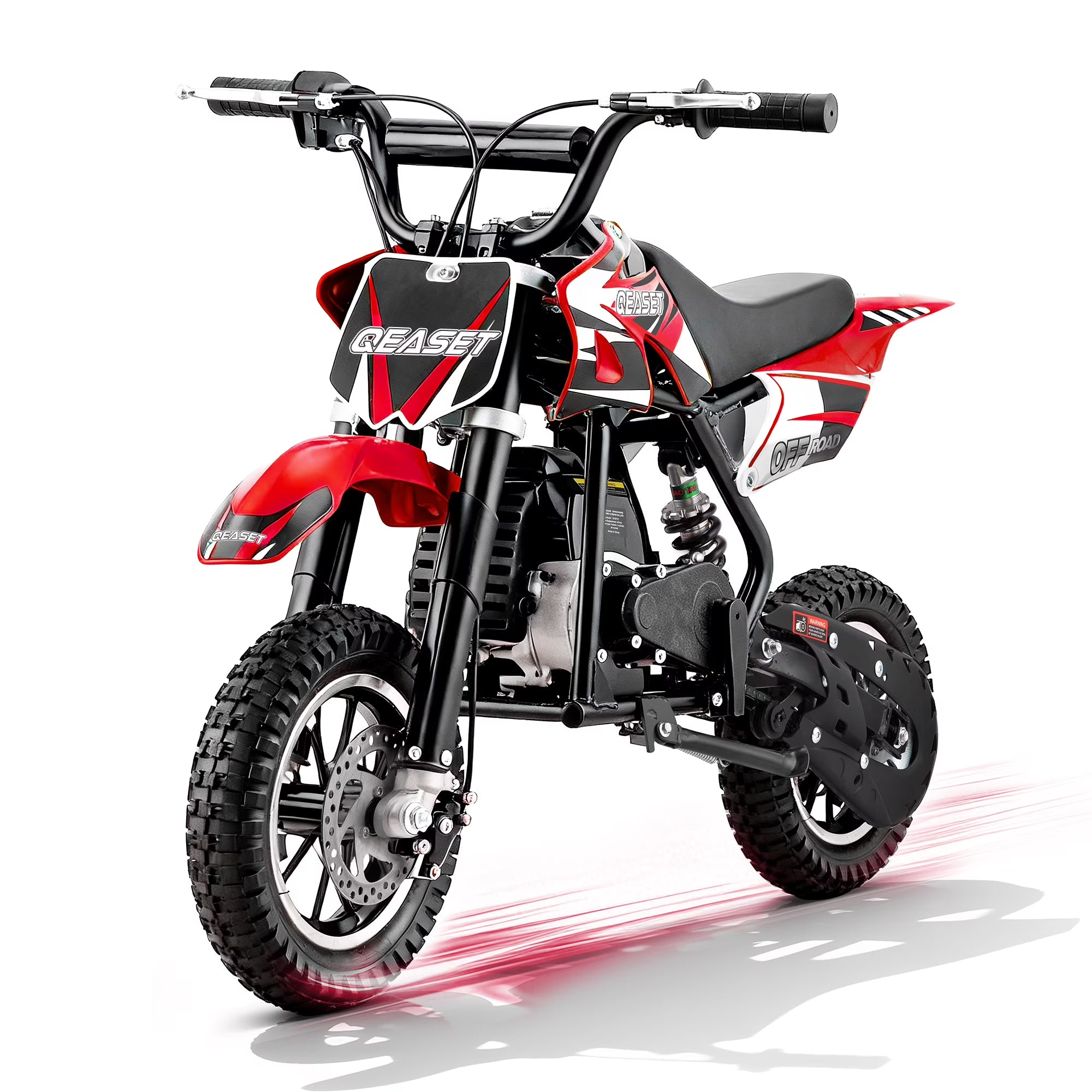QEASET 49CC Dirt Bike, Gas Powered Mini Bike, Red