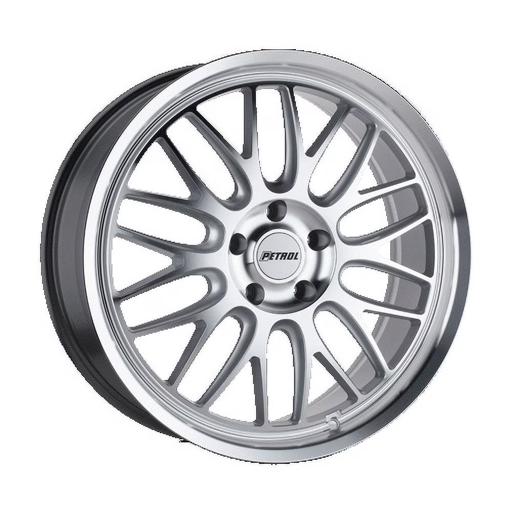 Petrol P4C 19X8 5X114.3 40Et 72.1Cb Silver W/ Machined Face & Lip Wheel