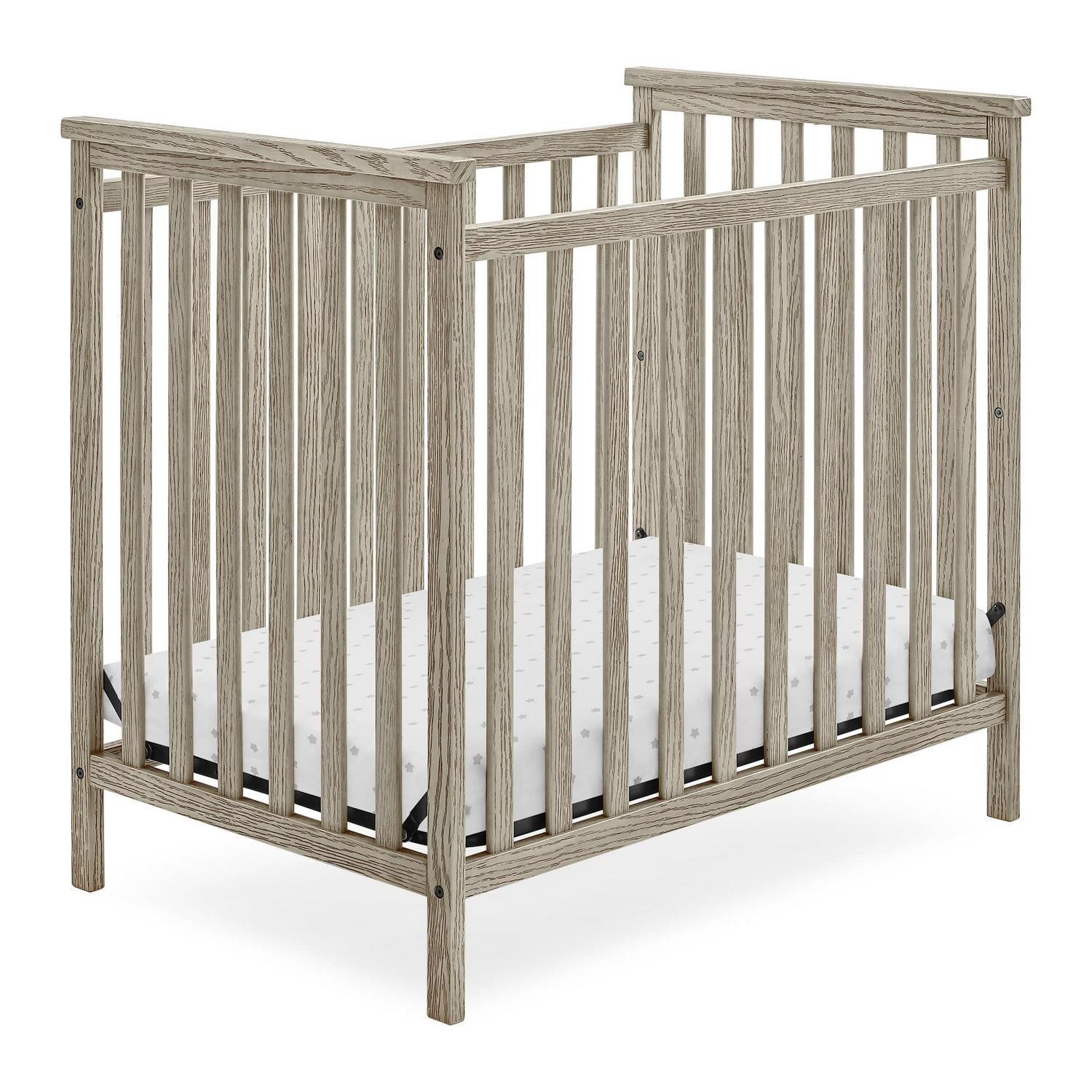 Delta Children Middleton Mini Baby Crib & Mattress. Textured Limestone