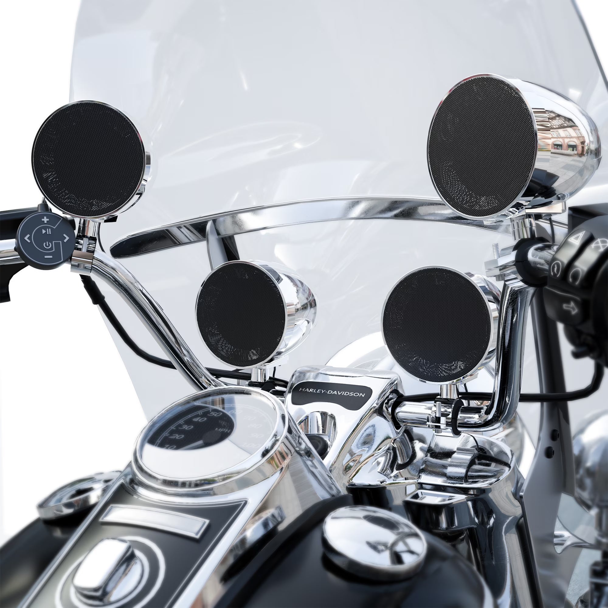 GoHawk TR4-Titan Waterproof 4.1-Channel Amplifier Motorcycle Bluetooth Stereo 4 Speakers Audio System Harley ATV 4-Wheeler USB FM Radio Chrome