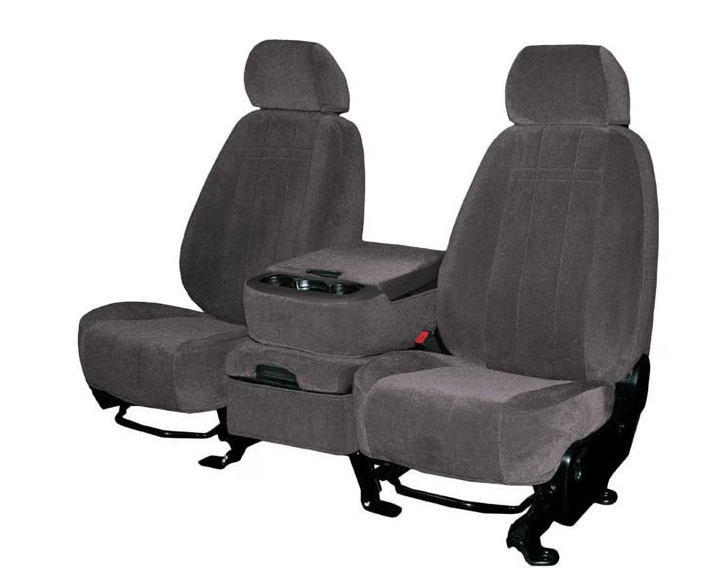 CalTrend Rear Solid Bench O.E. Velour Seat Covers for 1999-2002 Chevy/GMC Silverado 1500-3500 - CV112-03RA Charcoal Classic Insert and Trim