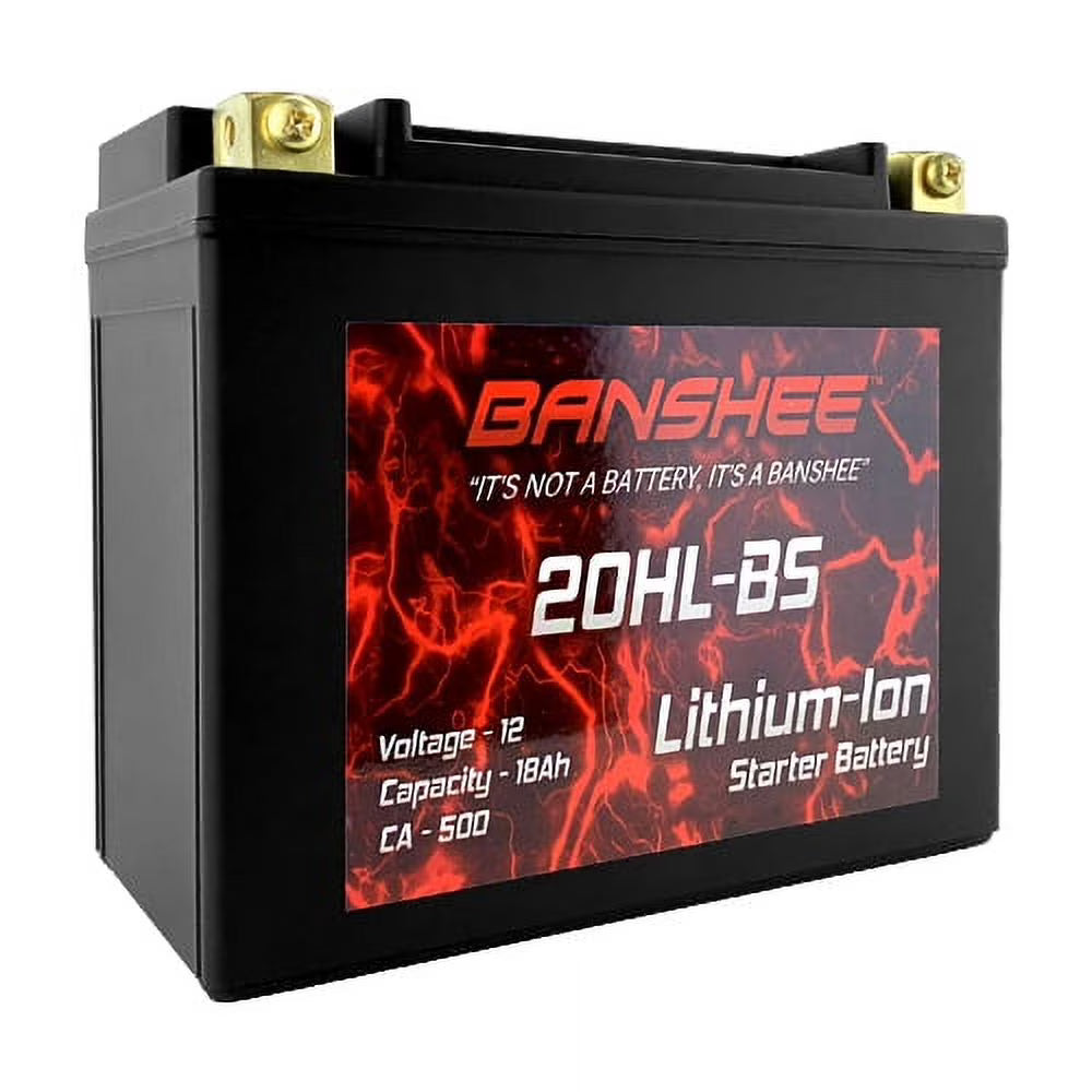 Banshee 12 Volt 18Ah Lithium Ion YTX20L-BS Battery for Motorcycle, ATV, UTV
