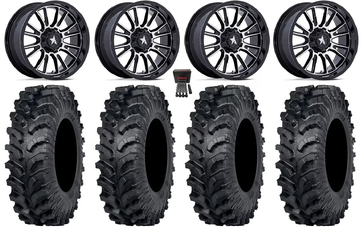 MSA Thunderlips 15  Wheels Machined 32  MT911 Tires Polaris RZR Turbo R & Pro R Ranger 1500 Xpedition