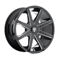 DUB 1PC Aluminum Rim S109 PUSH 22X9.5in Gloss Black Milled Finish, S109229584+20