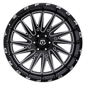 1 TIS 24x12 8X170 -44 547BM Gloss Black w/Milled Accents Wheel Rim