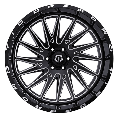 1 TIS 24x12 8X170 -44 547BM Gloss Black w/Milled Accents Wheel Rim
