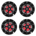 (4) Rockville RKL80MB 8  900 Watt Black 2-Way Marine Boat Speakers w/LED's