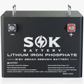 SOK Bluetooth 12V 280AH Lifepo4 Battery 12Volt Lithium Battery. Built-in 200A Smart BMS, Support Low Temperature Charging (-4?H/-20??). for Boat Off-Grid RV Solar Marine Trolling Motor. Aluminum Shell.