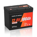 Ivalue 12V 100Ah RV Lithium Battery BCI Group 24 LiFePO4 Battery Built-in 100A BMS Deep Cycle Battery for RV Marine Home Energy Storage