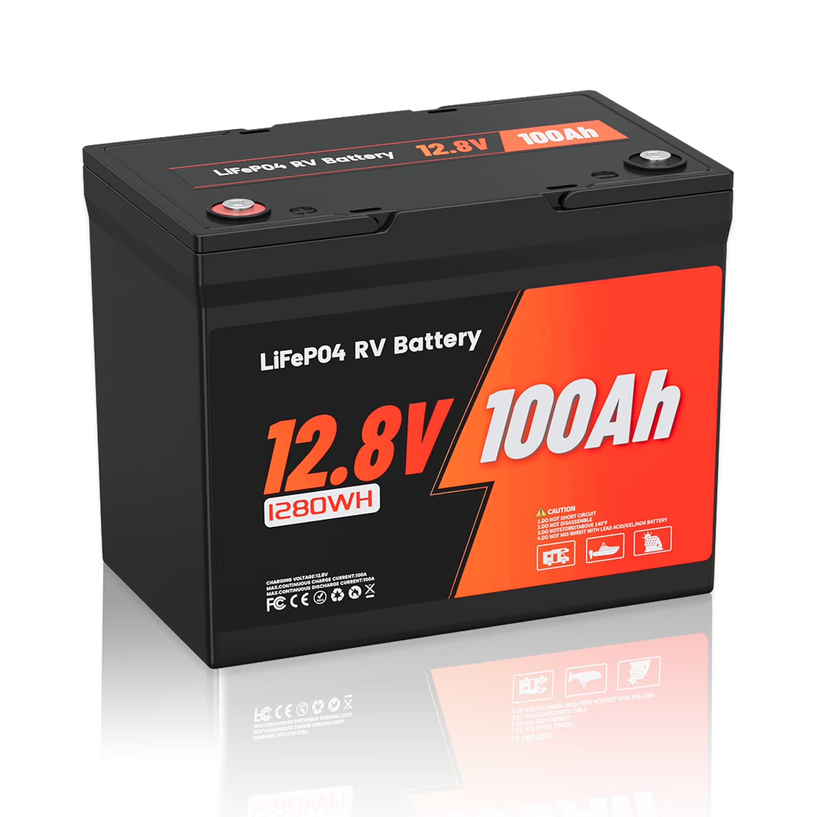 Ivalue 12V 100Ah RV Lithium Battery BCI Group 24 LiFePO4 Battery Built-in 100A BMS Deep Cycle Battery for RV Marine Home Energy Storage