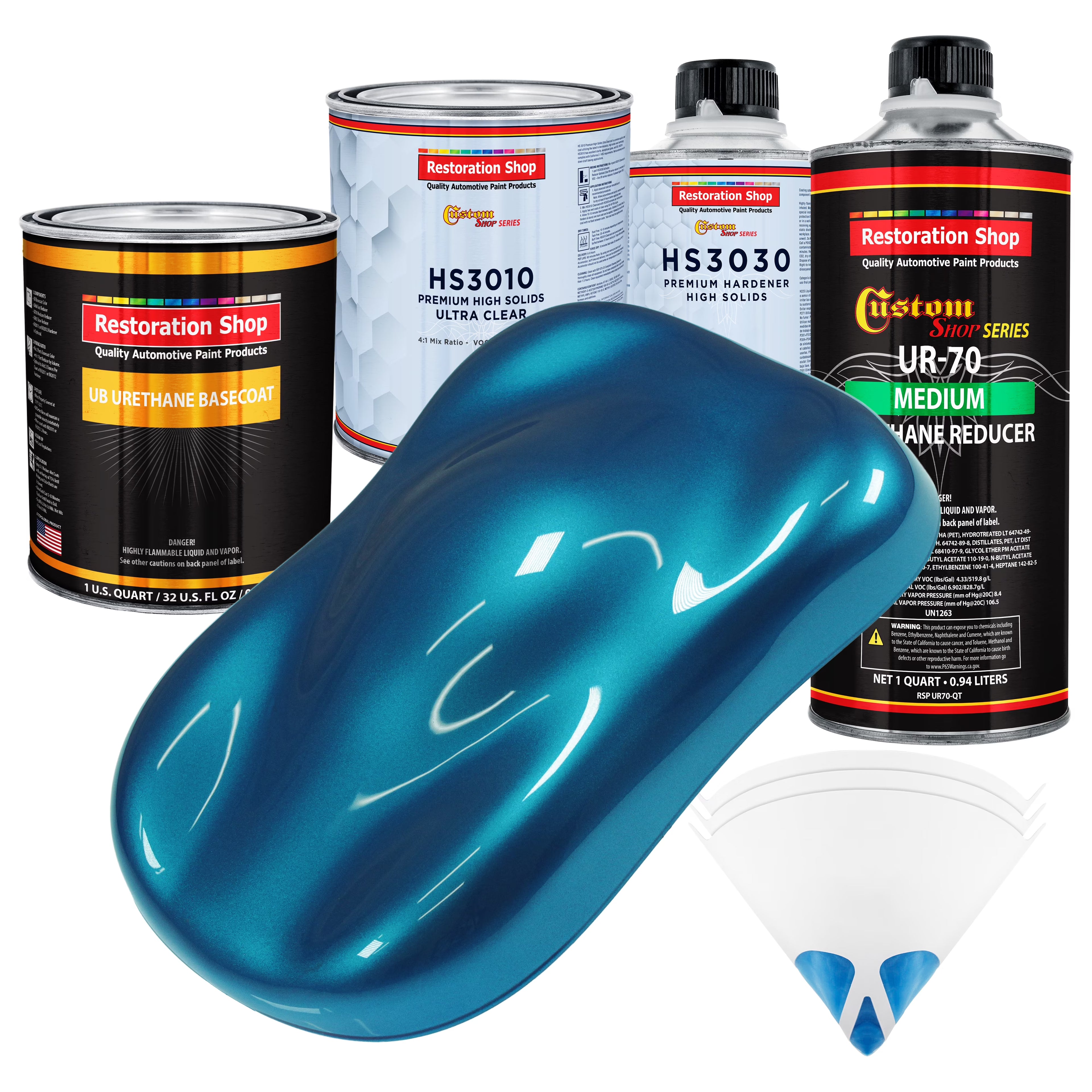 Cobra Blue Metallic Premium Quart URETHANE BASECOAT CLEARCOAT Car Auto Paint Kit