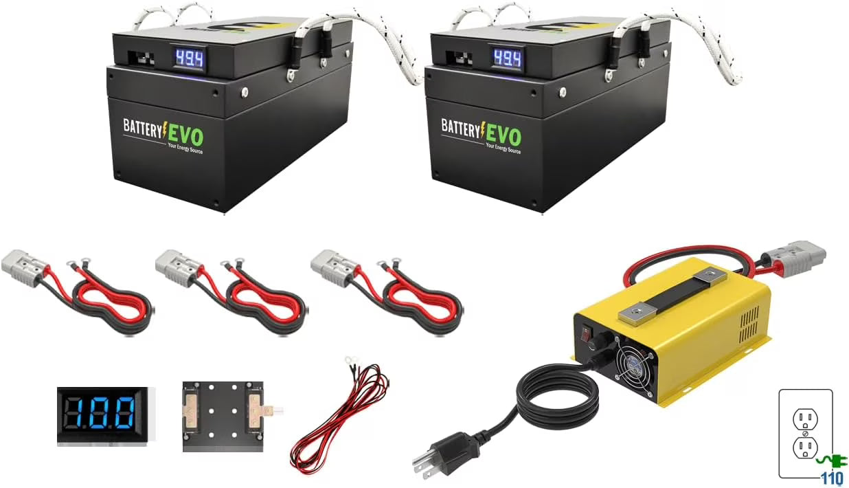 BatteryEVO Lead Acid 48V Vehicle Battery, Top Post for Golf Cart