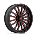 Fuel UTV Cast Aluminum Rim D822 24X7 4X137 G-BLK MILL-RED 13MM, D8222470A644