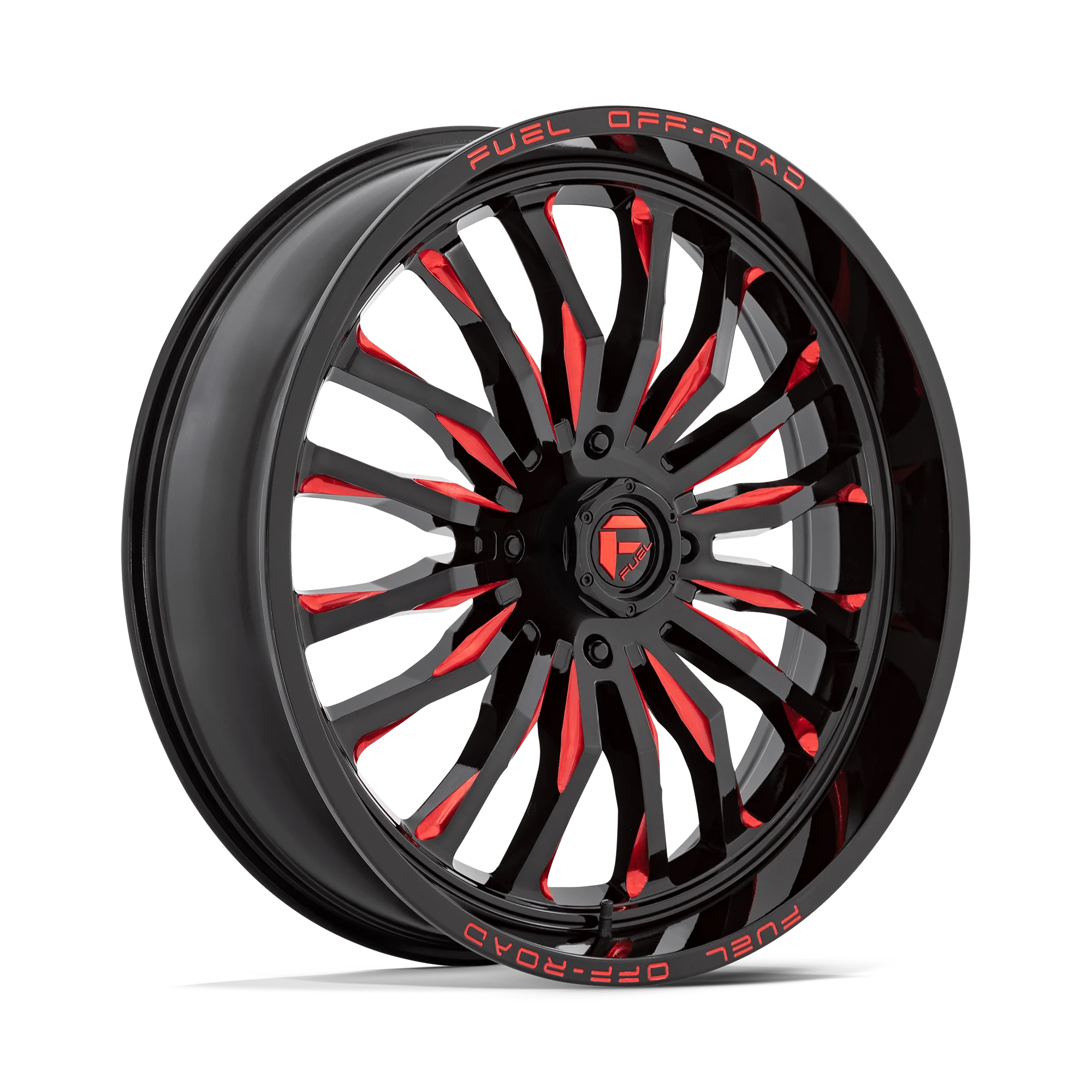 Fuel UTV Cast Aluminum Rim D822 24X7 4X137 G-BLK MILL-RED 13MM, D8222470A644