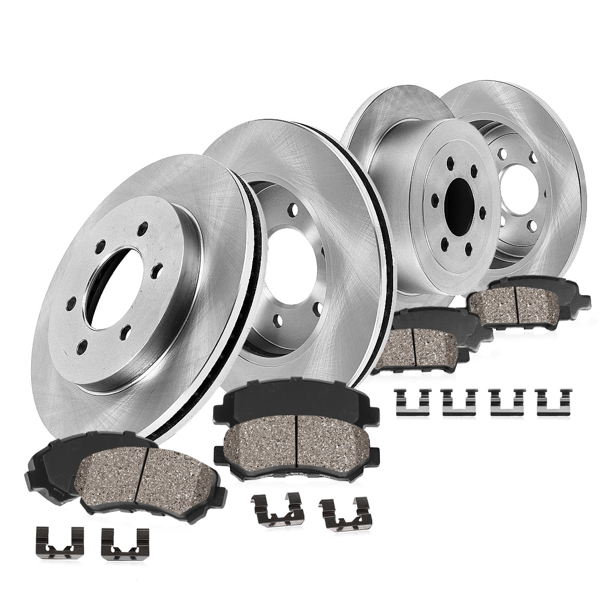 Callahan Brake Parts Brake Kit for Buick Terraza 06-07 Chevrolet Uplander 06-09 Pontiac Montana 06-09 Saturn Relay 06-07 Front and Rear Replacement Brake Rotors with Ceramic Brake Pads EBYK028092