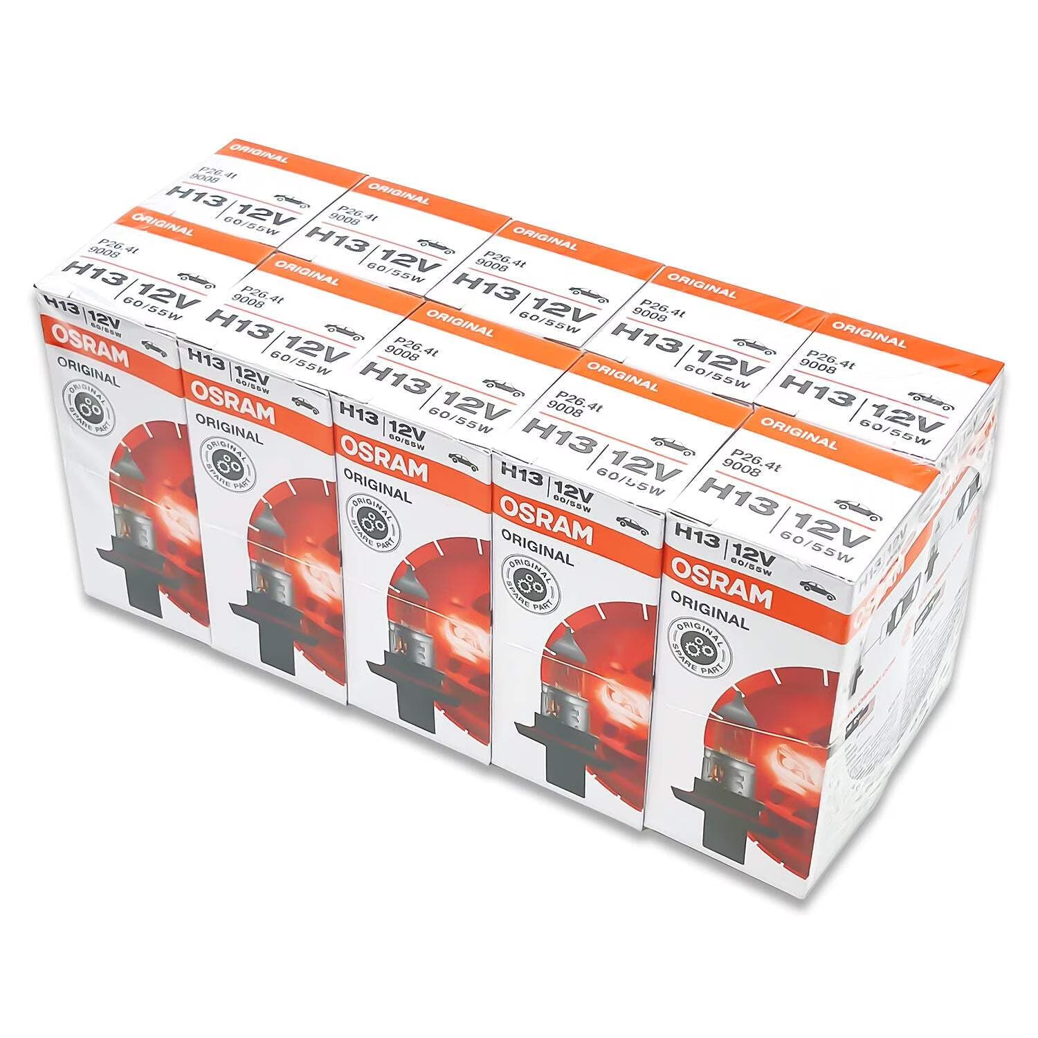 9008 H13: Osram 9008 OEM Original Standard Halogen Bulbs | Pack of 10