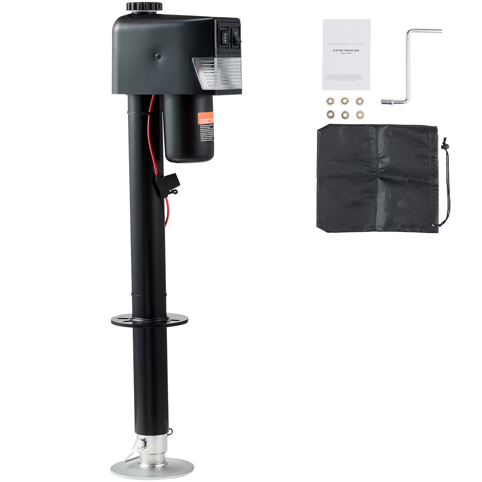 KFFKFF 3500lbs Electric Power Tongue Jack for RV Trailer & Camper w/waterproof cover