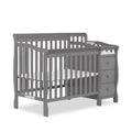 Dream On Me Jayden 4-in-1 Convertible Mini Crib and Changer. Storm Grey