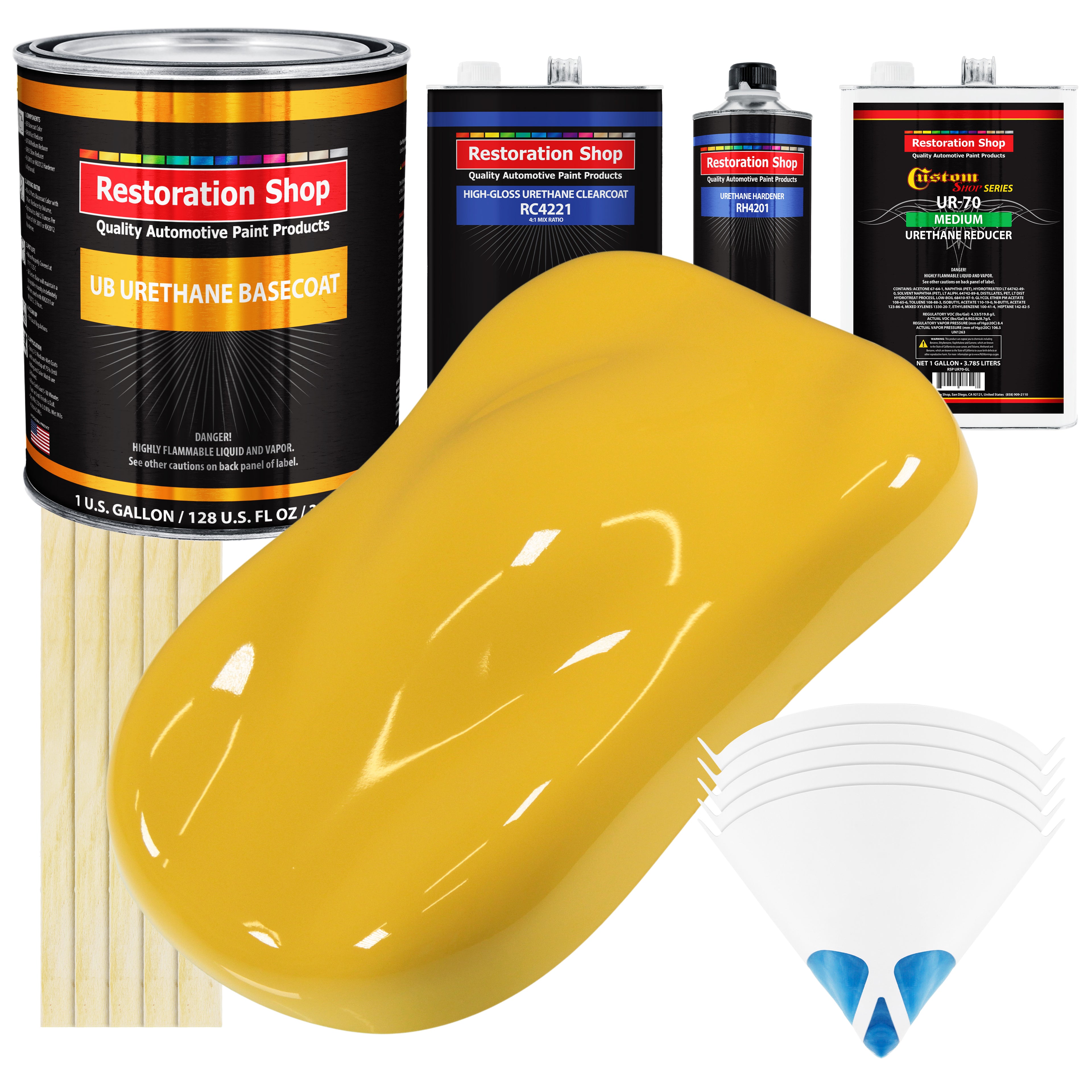 BOSS Yellow Gallon URETHANE BASECOAT CLEARCOAT Car Auto Paint Kit