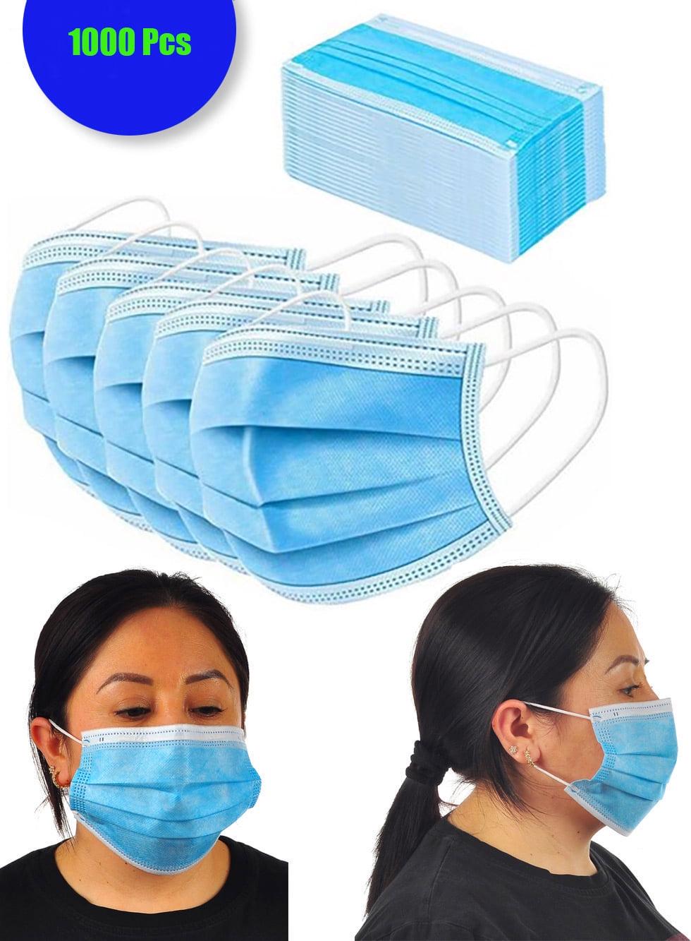 1000-Pack Disposable Anti Pollution Ear Loop Safety 3-Ply Mask - one color. one size