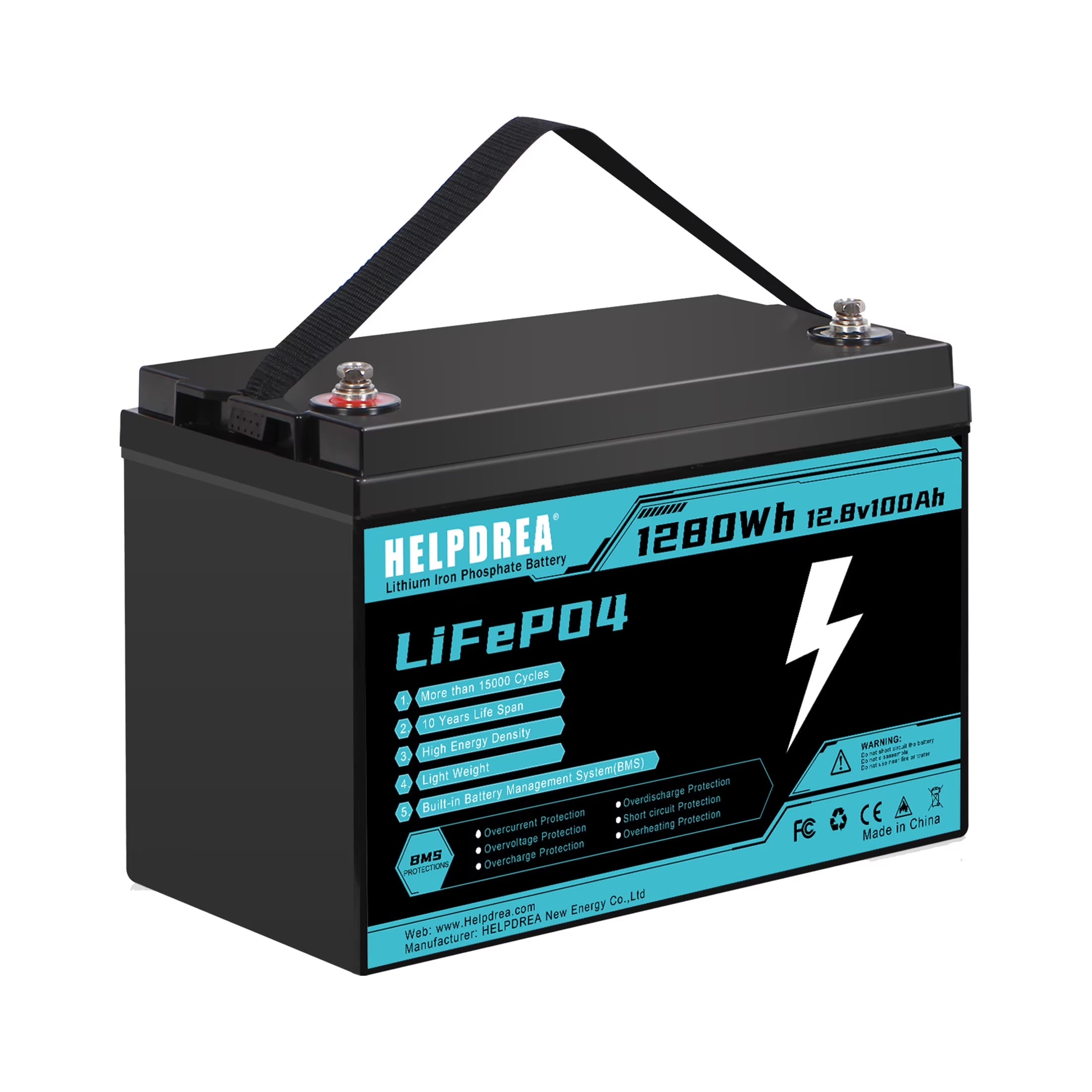 12v 100ah LiFePO4 Battery with 150A BMS Lithium Iron Phosphate Battery for Home Energy Storage Boat Marine