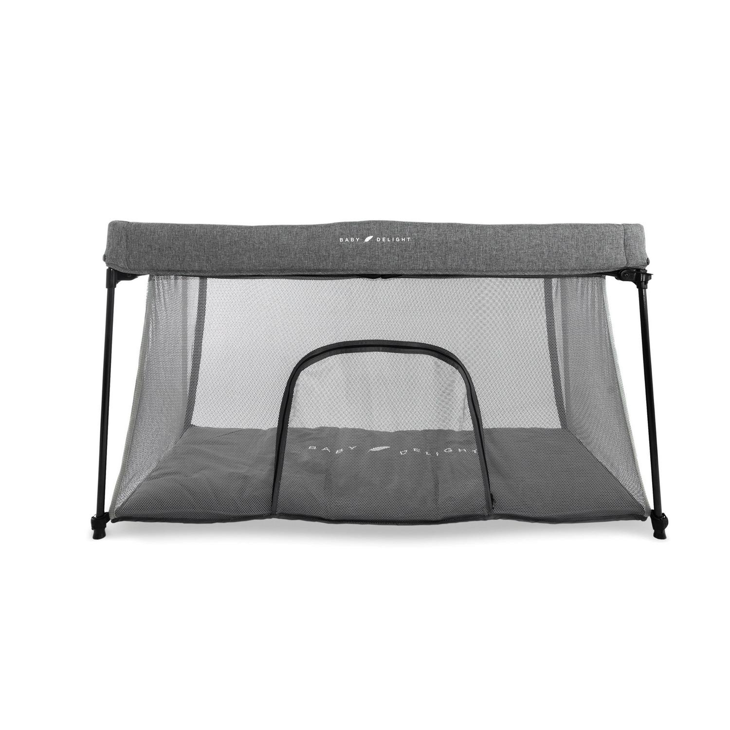 Baby Delight Deluxe Portable Crib & Toddler Playard. Charcoal Tweed (Unisex)
