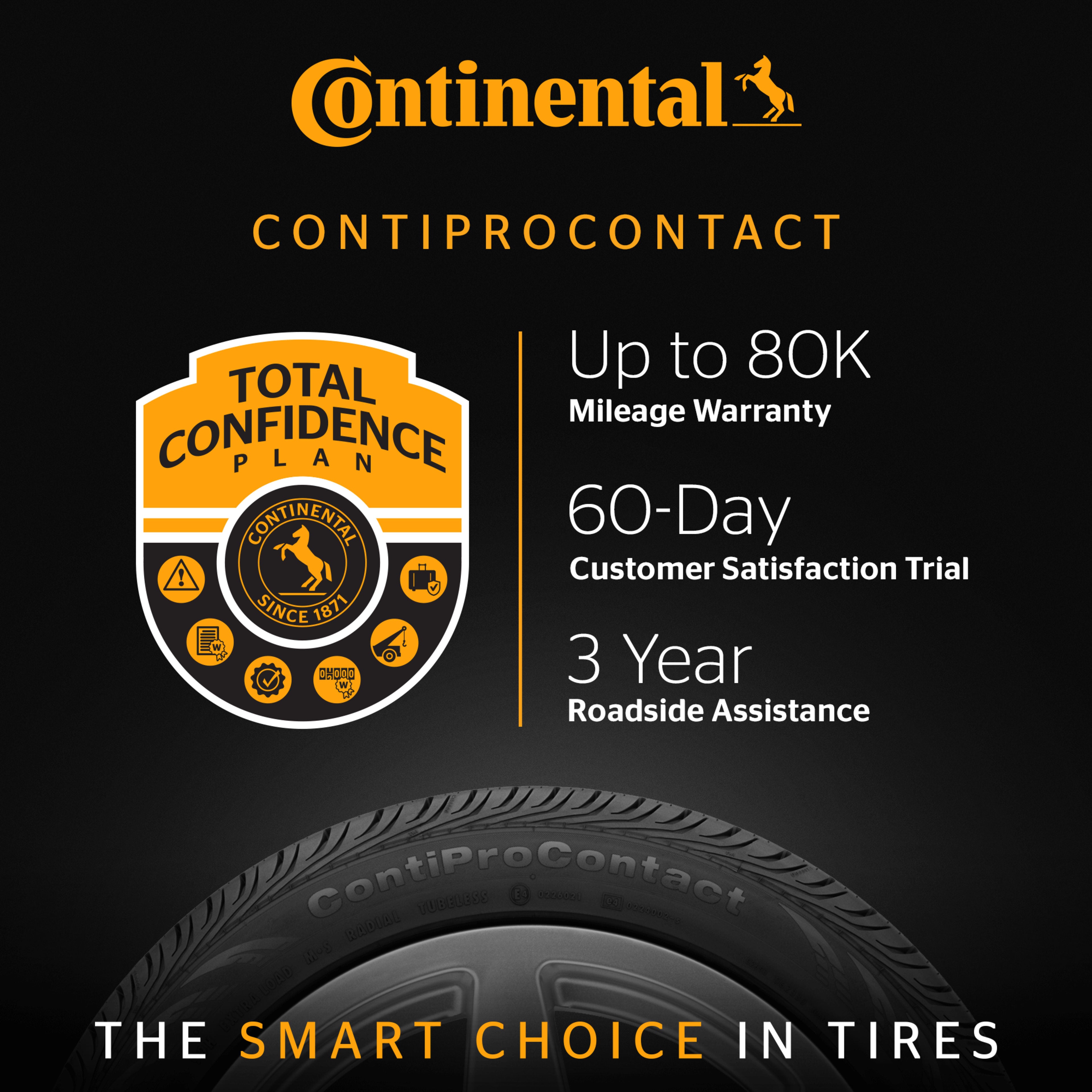Continental ContiProContact All Season 225/45R17 91H Passenger Tire Fits: 2017-19 Chevrolet Cruze Diesel. 2013-15 Dodge Dart Aero