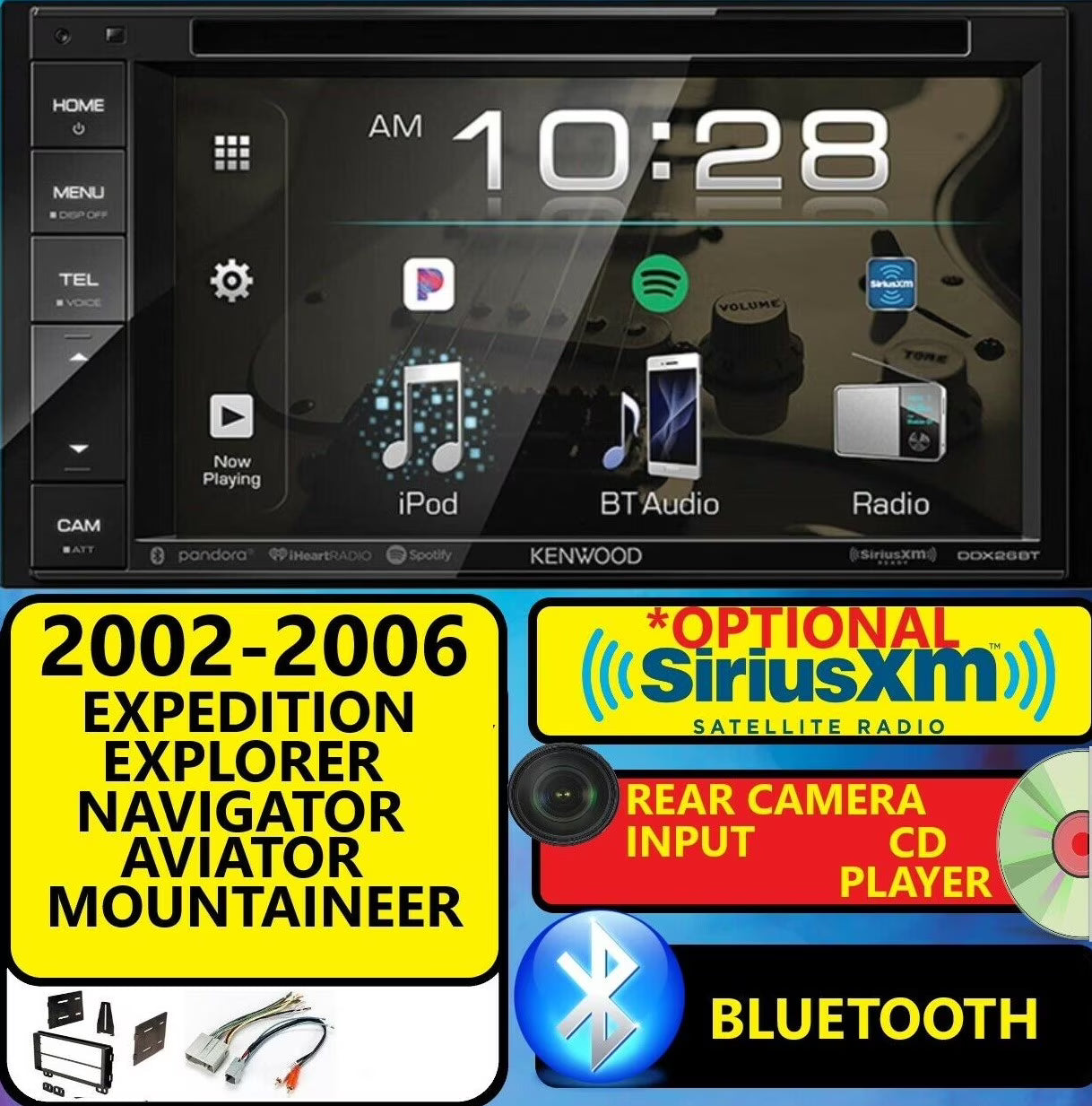 02 03 04 05 06 FORD EXPEDITION EXPLORER LINCOLN AVIATOR DVD CD OPTIONAL SIRIUSXM