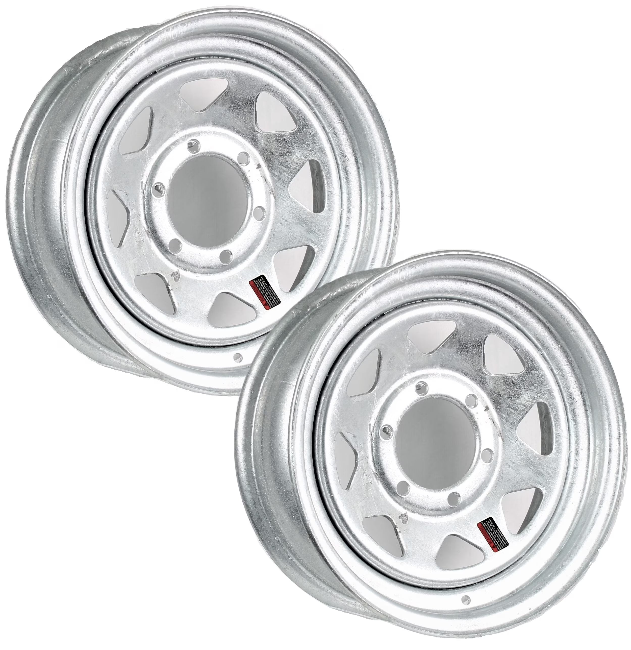 eCustomrim 2-Pack Boat Trailer Rims Wheels 15  15X6 6 Lug Hole Bolt Galvanized Spoke