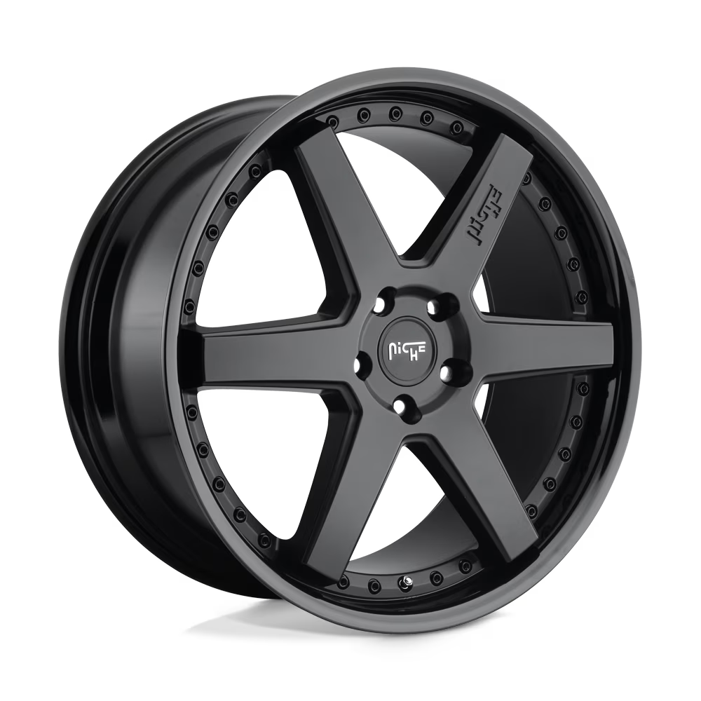 Niche M192 Altair 20X10.5 5X112 30Et 66.56Cb Gloss Black Matte Black Wheel