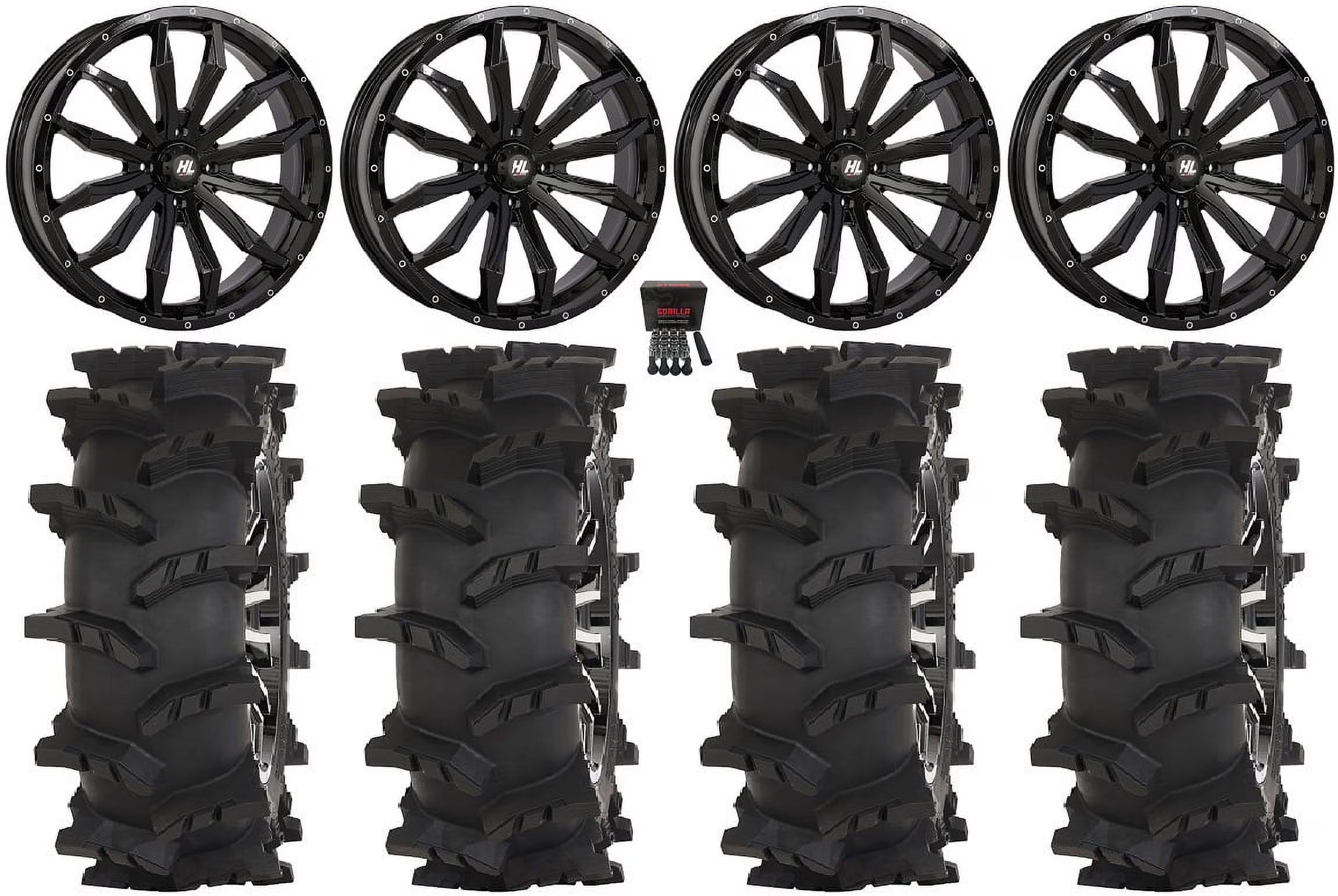 High Lifter HL21 22  Wheels Black 35  Outlaw Max Tires Can-Am Commander Maverick Renegade Outlander Defender