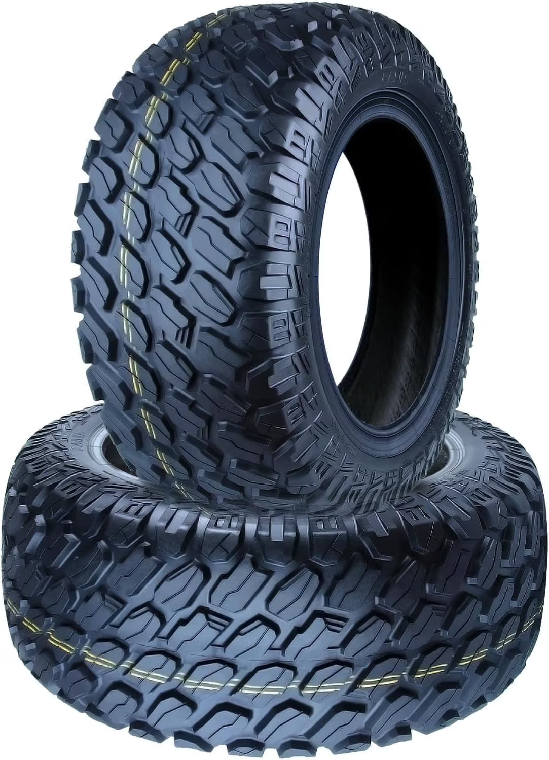 Set 2 WOLF PACK 23X10-14 Golf Cart Tires Non-Directional Tubeless Tire Multi-Terrain Tire with Superior Traction and Mud-Resistant Self-Cleaning Tread Design for Long-Lasting Performance