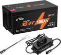 LiTime 36V 100Ah Lithium Golf Cart Battery with 43.8V 25A Charger, Built-in 200A BMS, Deep Cycle LiFePO4 Battery, Support up to 5kW Motor, 7.68kW Peak Power, Perfect for Golf Carts, Outboard Motors
