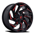 Fuel 1PC Aluminum Rim D755 REACTION 20X9in Gloss Black Milled with Red Tint Finish, D75520902657