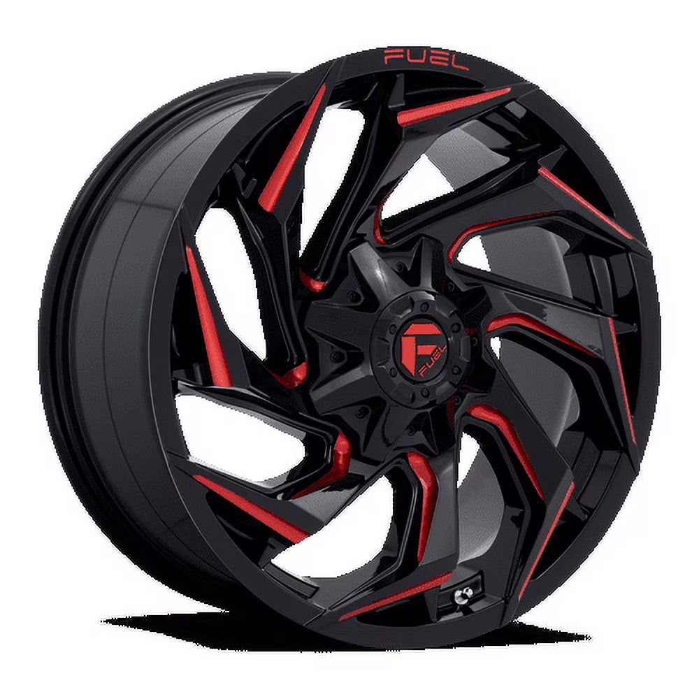 Fuel 1PC Aluminum Rim D755 REACTION 20X9in Gloss Black Milled with Red Tint Finish, D75520902657