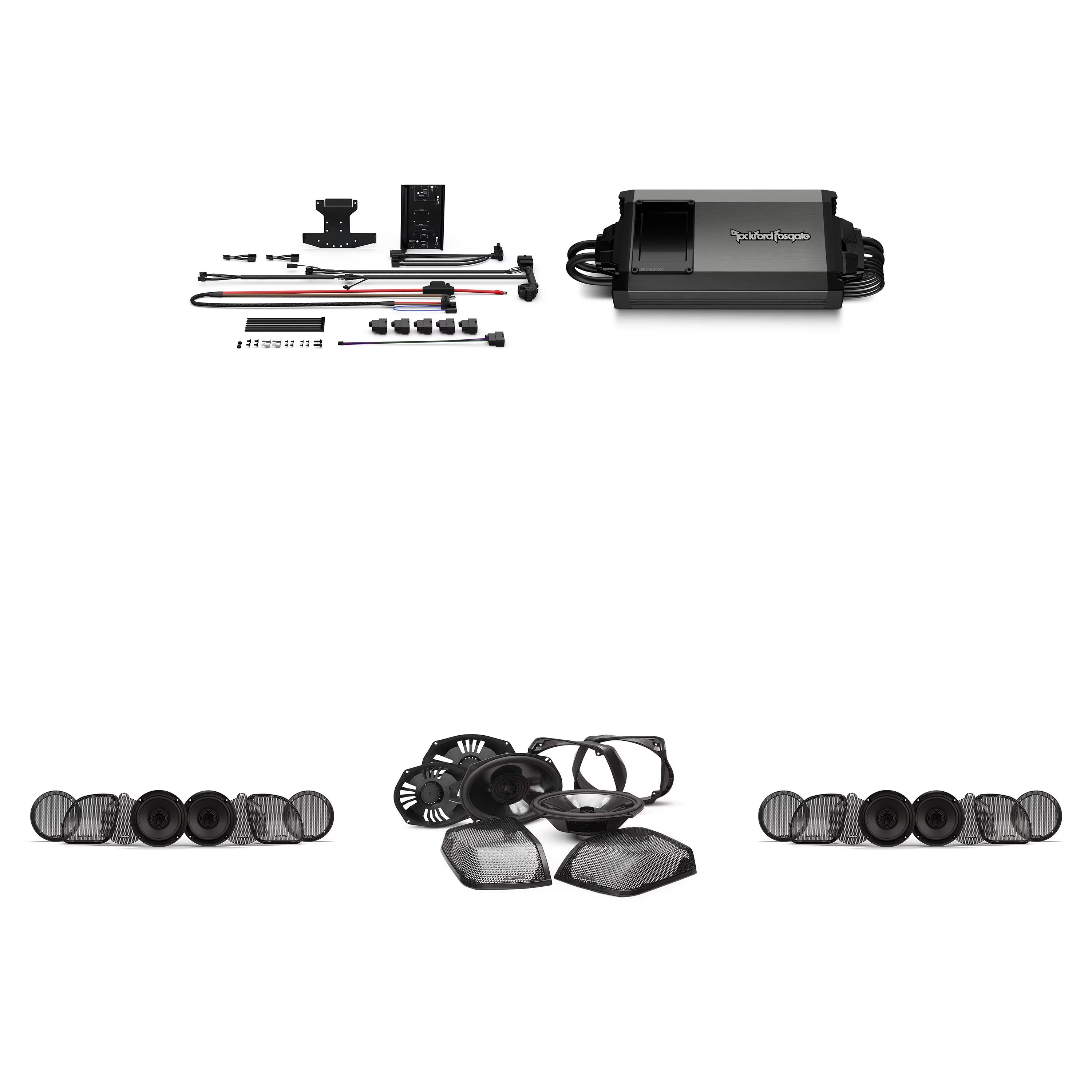 Rockford Fosgate HD14U-STAGE3 Six Speakers & Amplifier Kit Compatible With Select 14-23 Road Glide Ultra And Street Glide Ultra Motorcycles
