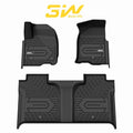 3W Floor Mats For 2019-2025 Chevy Silverado/GMC Sierra Denali 1500 & 2020-2025 GMC Sierra 2500HD/3500HD Crew Cab TPE All Weather Floor Liner Car Mats